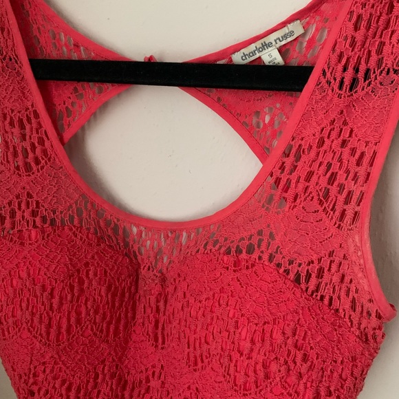 Lace Charlotte Russe Dress with Open Back - Picture 3 of 4